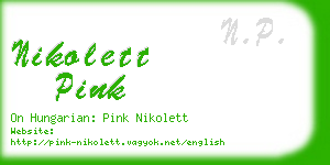 nikolett pink business card